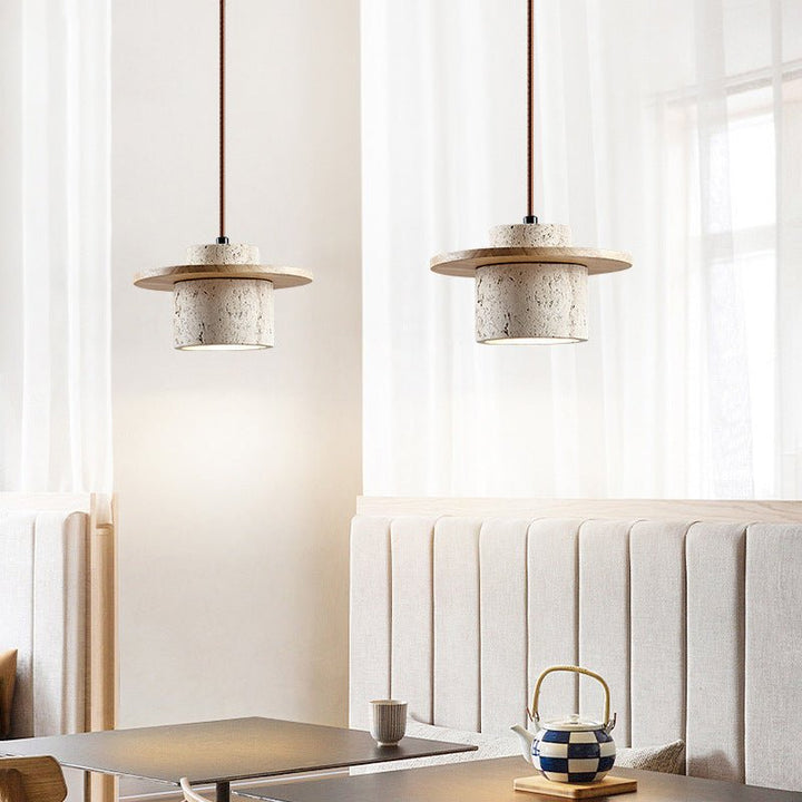 Lampa wisząca z trawertynu dla naturalnego luksusu - StoneGlow