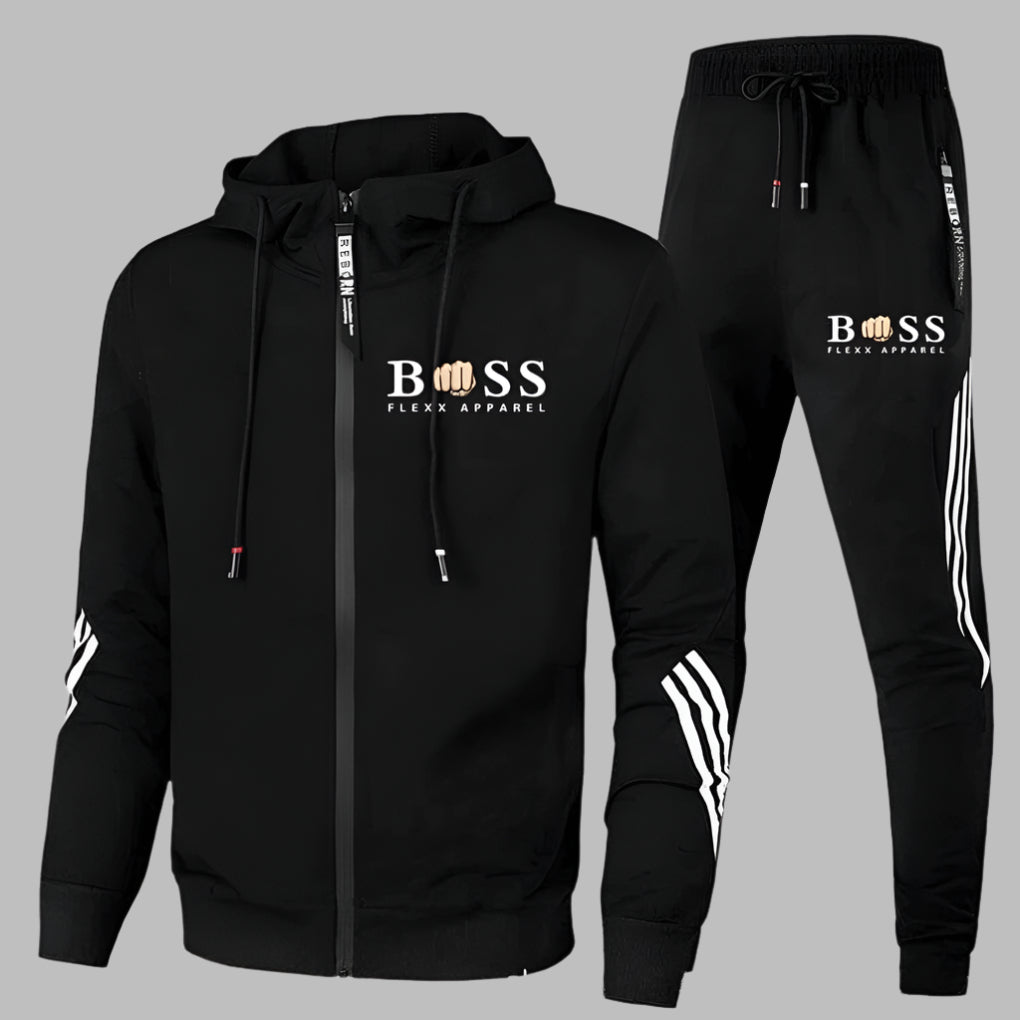 Heren Sportset - Ademend Polyester Trainingspak, Comfortabele Pasvorm-4