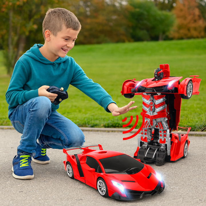 Zdalnie sterowany transformujący samochód-robot zabawka