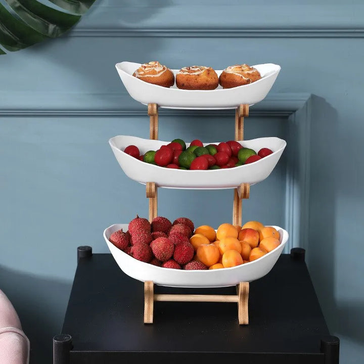 FruitTriad | Trzypoziomowa plastikowa miska na owoce