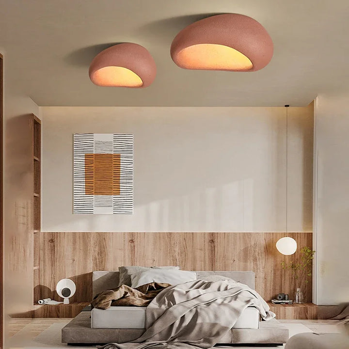Lampa sufitowa LED w stylu wabi-sabi – dekoracyjny plafon o organicznym kształcie