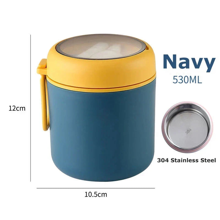 ThermoMeal pojemnik termiczny ze stali nierdzewnej | 530 ml / 710 ml | Izolowany kubek na zupy i obiad | Wodoodporny i trwały