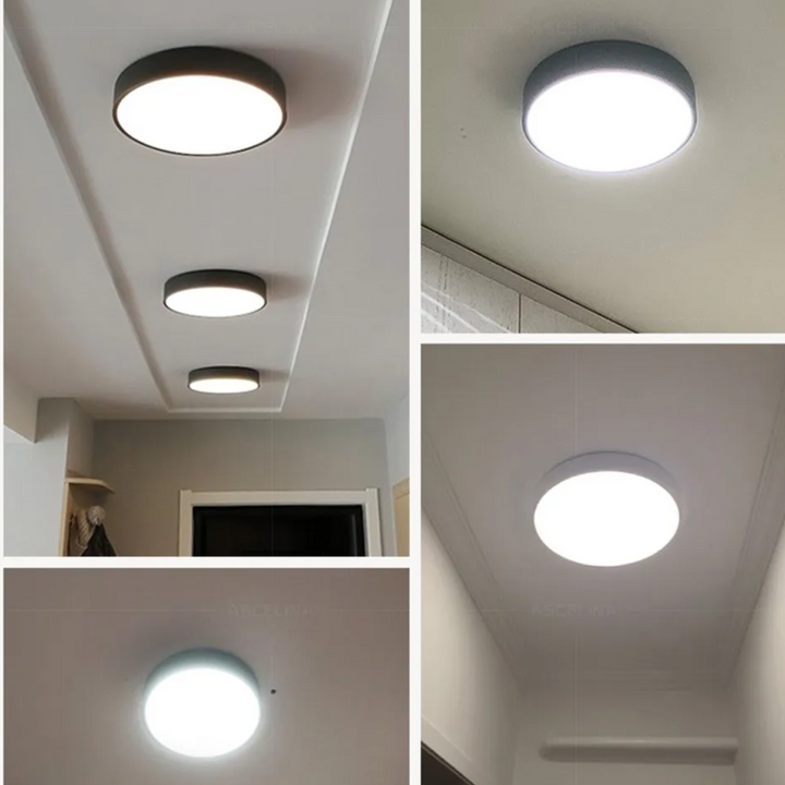 Okrągła lampa sufitowa LED z metalową ramą