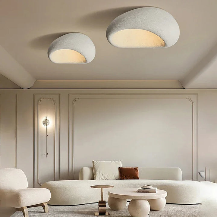 Lampa sufitowa LED w stylu wabi-sabi – dekoracyjny plafon o organicznym kształcie