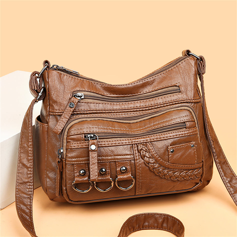Damska torebka vintage ze skóry - Isabella