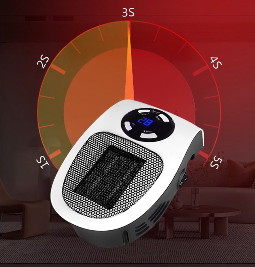 Cichy grzejnik elektryczny w eleganckiej metalowej obudowie