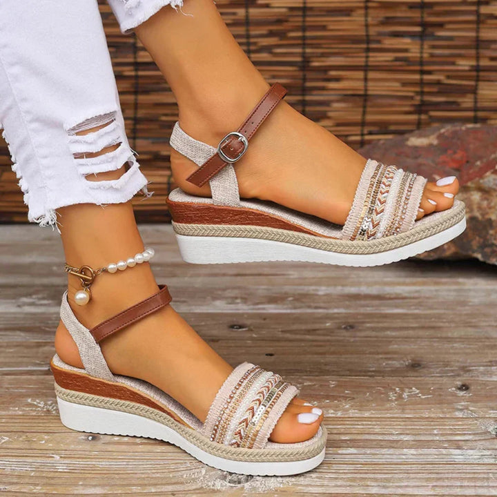 Kobiece Sandaly Wedge w Stylu Boho