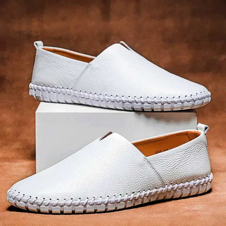 Eleganckie mokasyny Matowe, skórzane pantofle wsuwane