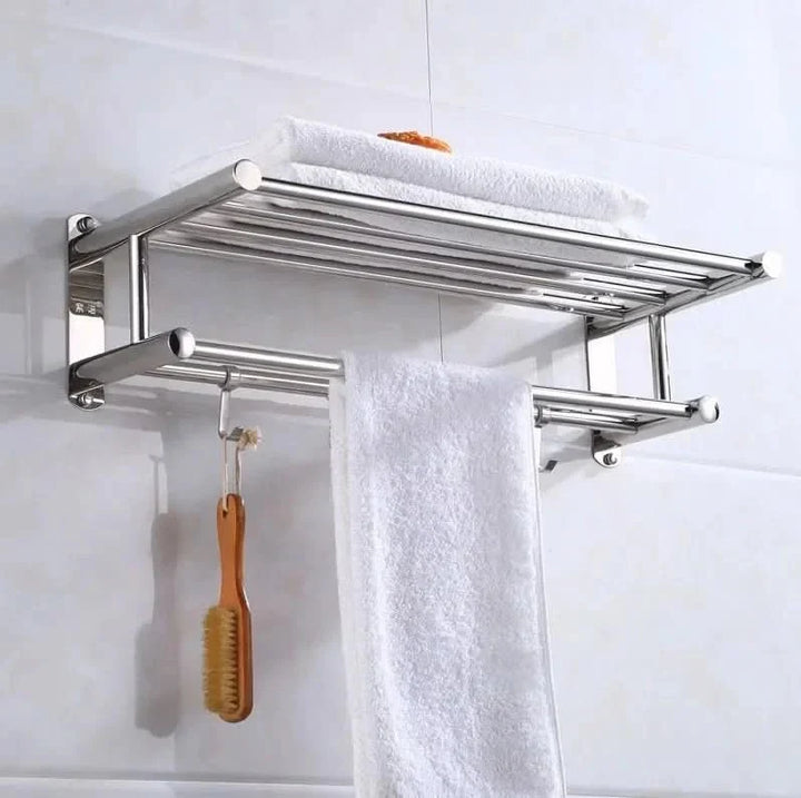 STEELRACK – Oszczędzający Miejsce i Elegancki Wieszak na Ręczniki ze Stali Nierdzewnej