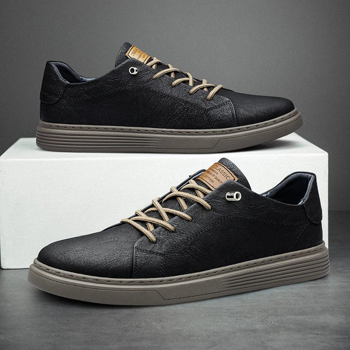 Męskie Sneakersy Oxford z Sznurowaniem i Gumową Podeszwą