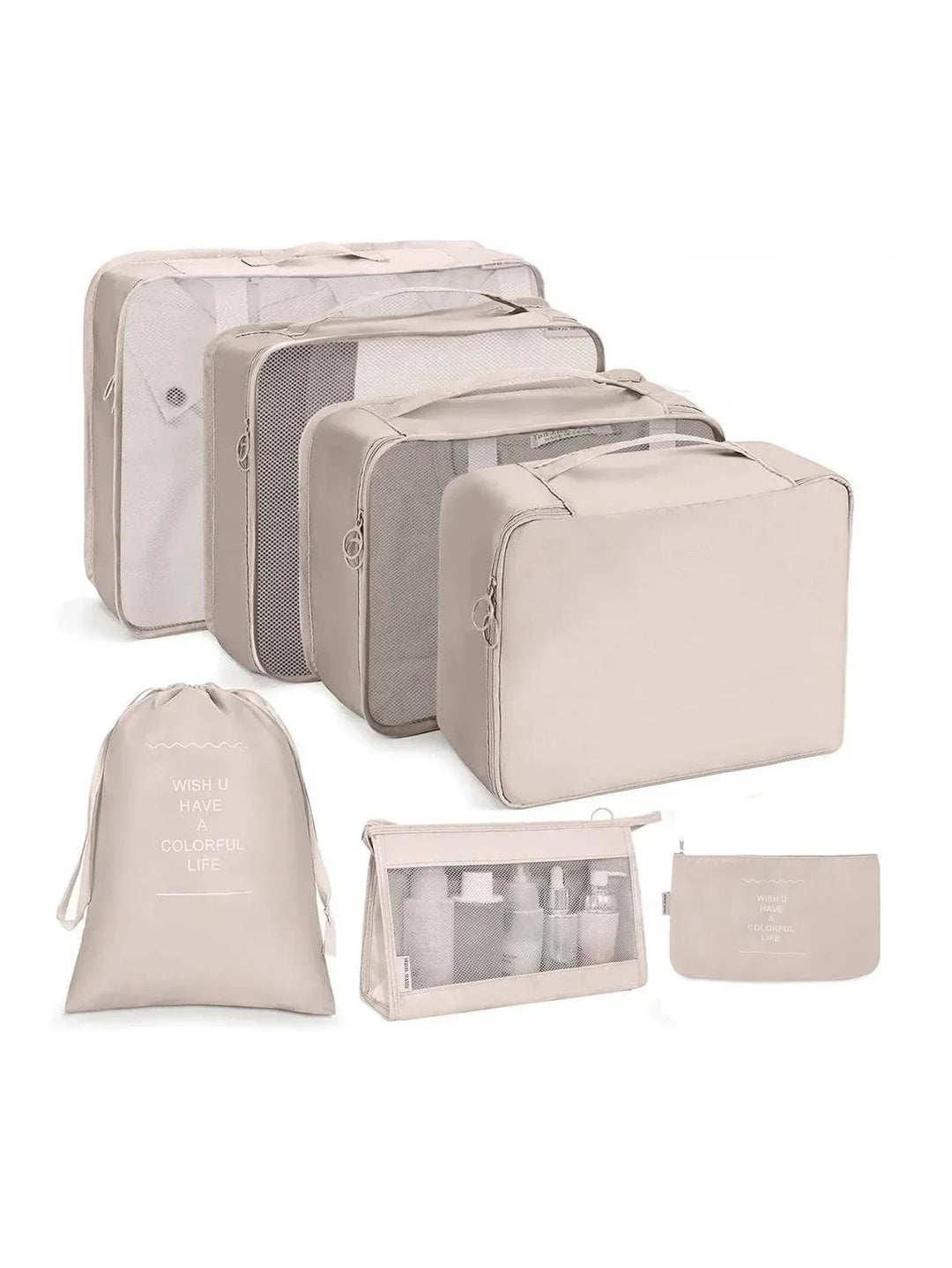 Zestaw organizerów podróżnych PackWunder 7/8/9/10 elementów | Składane organizery do walizki | Do ubrań, butów i akcesoriów