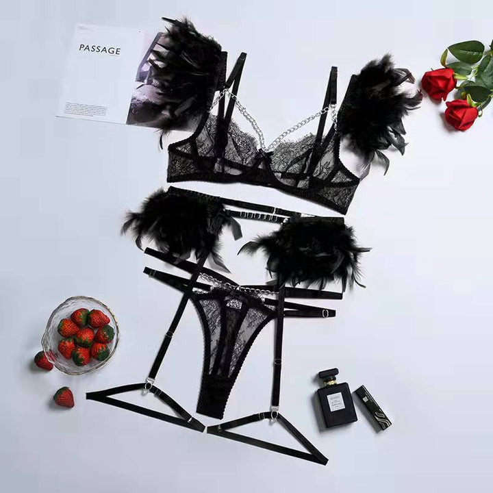 Mirella 3-częściowy komplet bielizny | Seksowny komplet z wyjątkowymi detalami