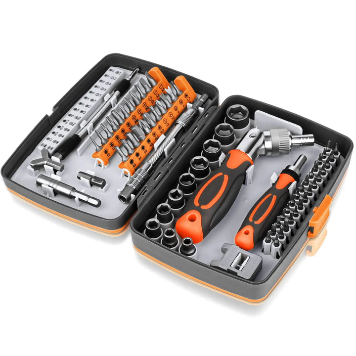 Zestaw wkrętaków z grzechotką 68 w 1 z magnetycznymi bitami i przedłużką – FortiDrive