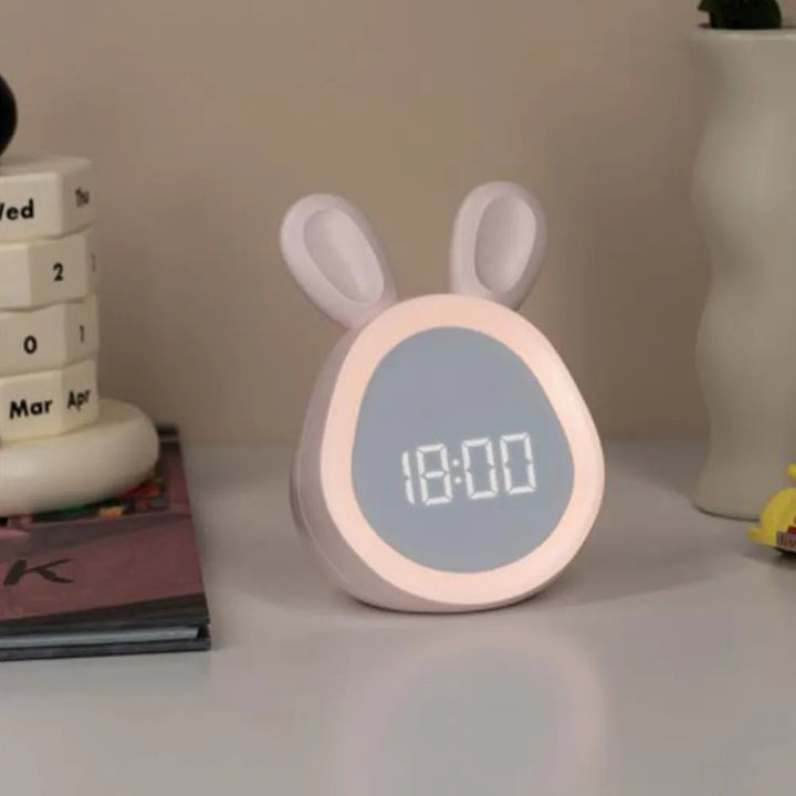 Budzik dla dzieci w kształcie królika z lampką nocną LED – BunniGlow