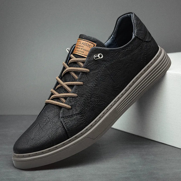 Męskie Sneakersy Oxford z Sznurowaniem i Gumową Podeszwą