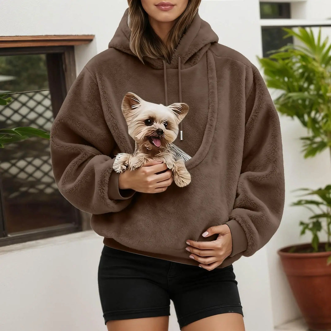 Bluza kangurka z wbudowaną kieszenią na kota lub psa