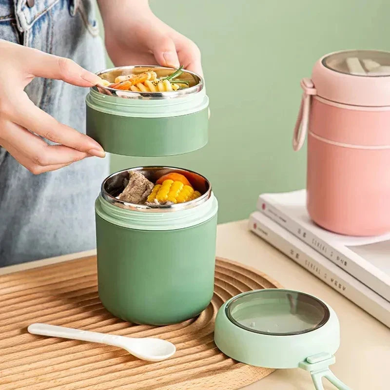 ThermoMeal pojemnik termiczny ze stali nierdzewnej | 530 ml / 710 ml | Izolowany kubek na zupy i obiad | Wodoodporny i trwały