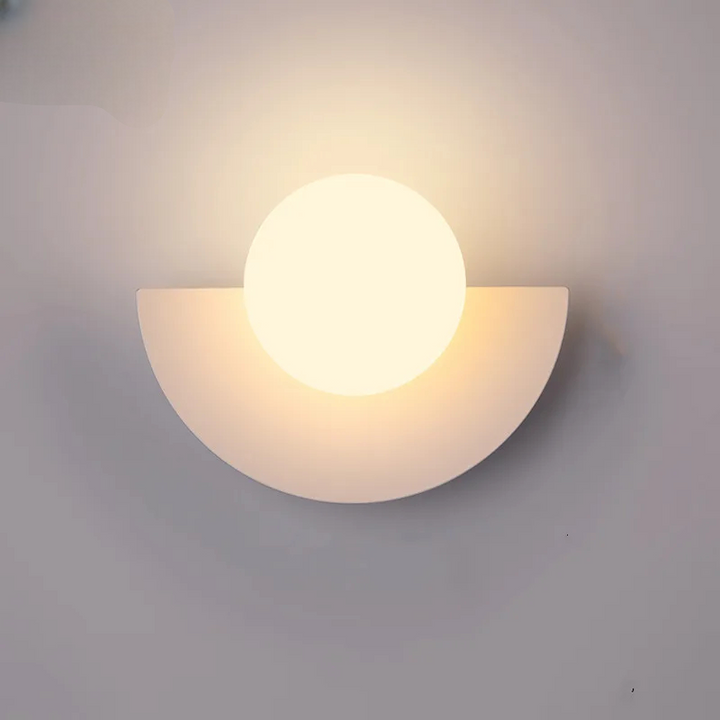 Nowoczesny kinkiet LED w geometrycznym stylu półokrągłym