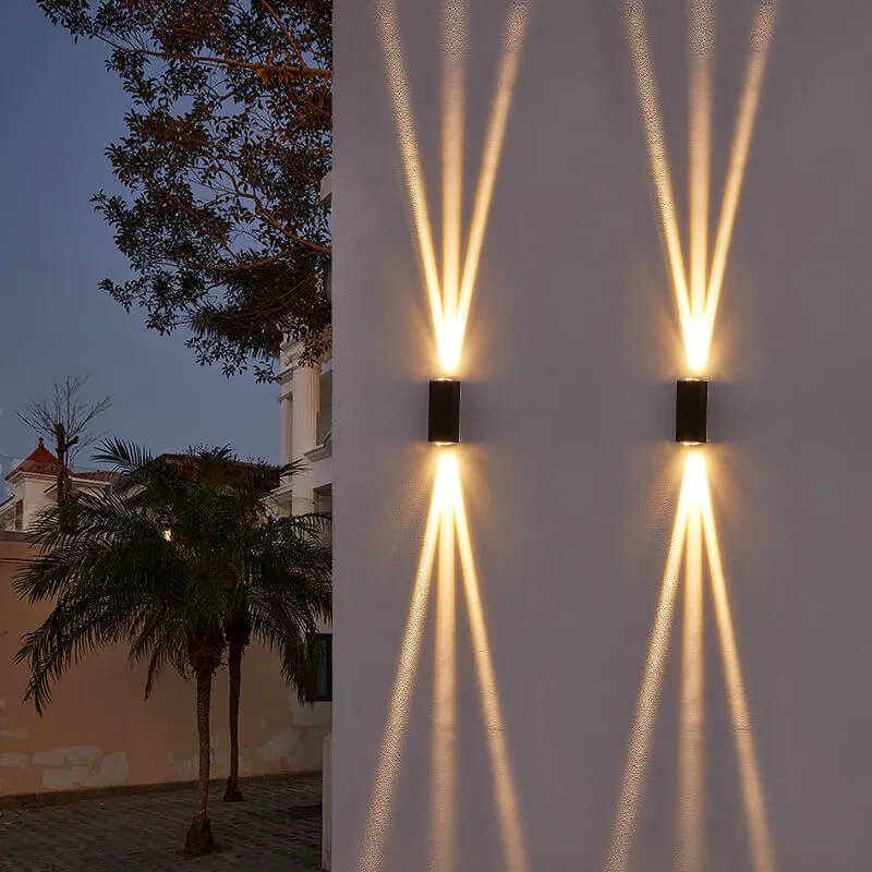 Nowoczesna prostokątna lampa ścienna LED wodoodporna na zewnątrz