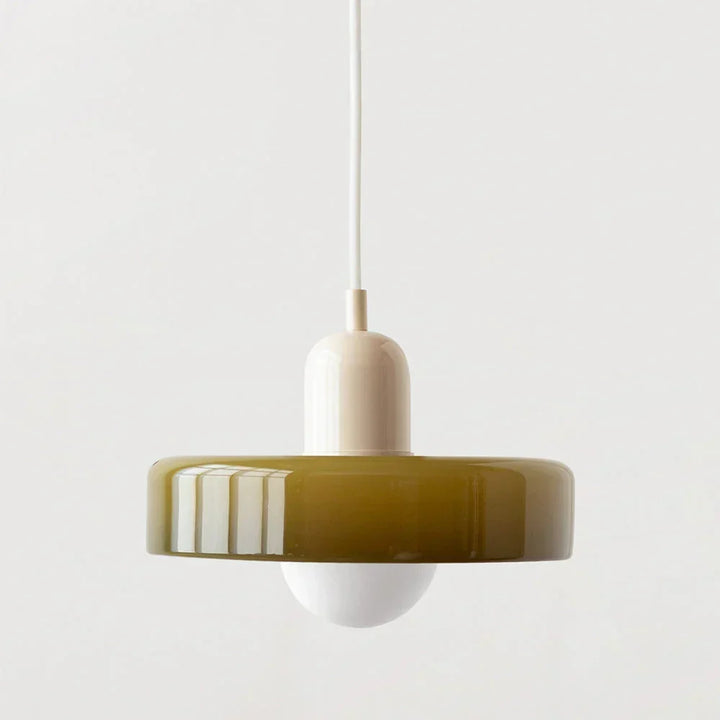 Wisząca lampa Bauhaus z kolorowego szkła