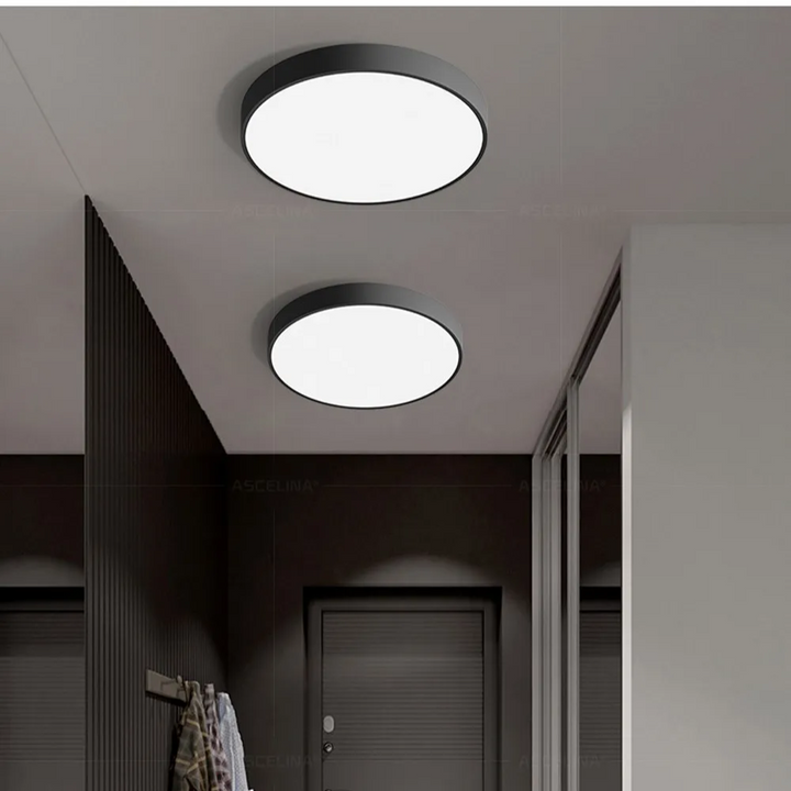 Okrągła lampa sufitowa LED z metalową ramą
