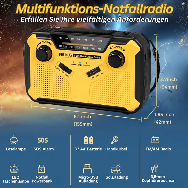 Wielofunkcyjne radio awaryjne z opcjami ładowania - SafeSignal