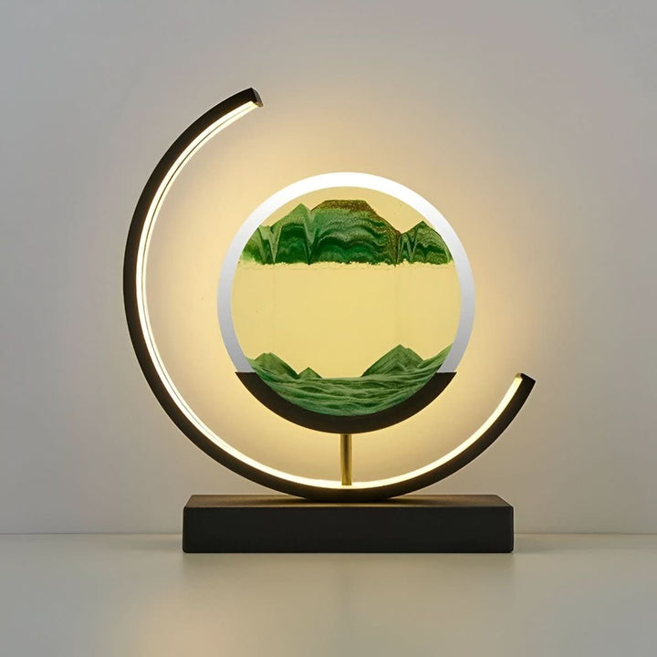 Lampa piaskowa z ruchomym piaskiem i ściemnianym oświetleniem LED dla relaksującej atmosfery