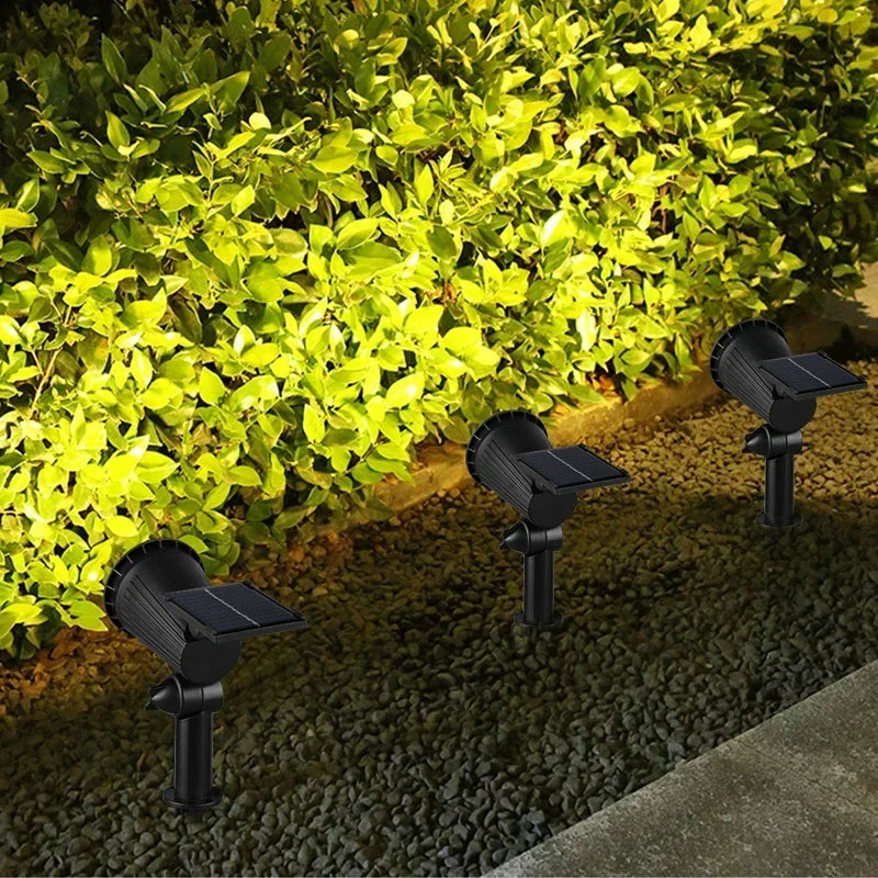 Solarna Lampa Ogrodowa LED z Reflektorem i Czujnikiem Zmierzchu