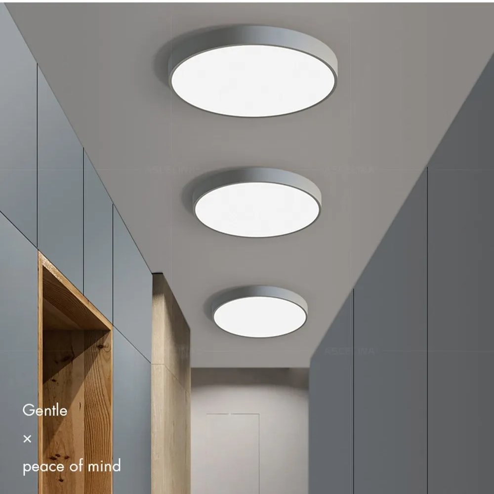 Okrągła lampa sufitowa LED z metalową ramą