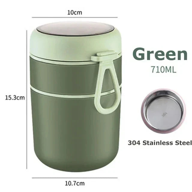 ThermoMeal pojemnik termiczny ze stali nierdzewnej | 530 ml / 710 ml | Izolowany kubek na zupy i obiad | Wodoodporny i trwały