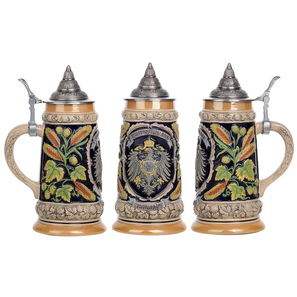 Kufel do piwa z reliefem i cynową pokrywką (0,8 L) – kufel Bavaria Oktoberfest 2025