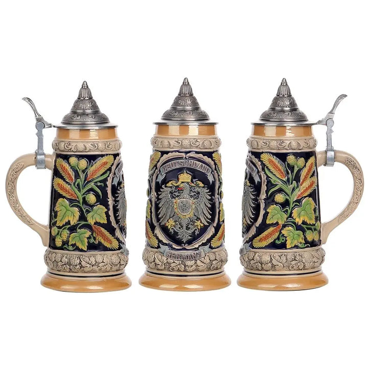 Kufel do piwa z reliefem i cynową pokrywką (0,8 L) – kufel Bavaria Oktoberfest 2025