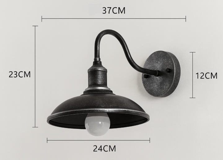 Zewnętrzna lampa ścienna z żelaza w stylu vintage industrialnym LED 1 punkt świetlny