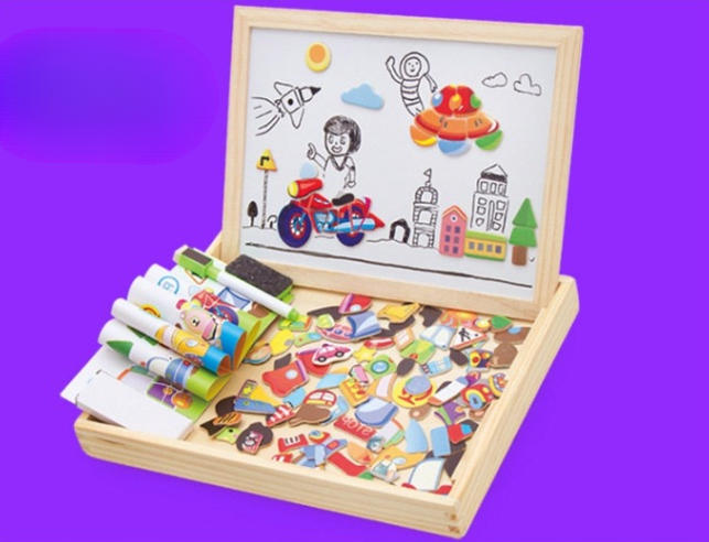 Magnetyczna gra CreativeBox – edukacyjna zabawa z puzzlami i tablicą do rysowania
