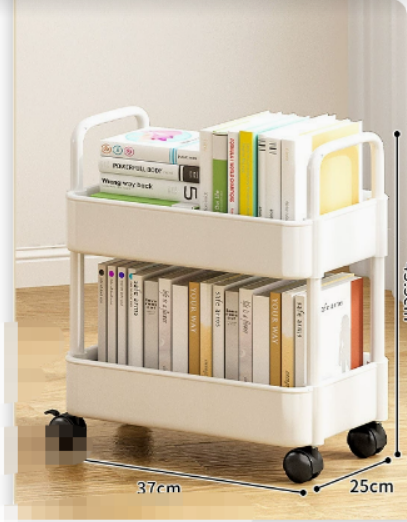BookRacer – mobilny wózek na książki z 2 półkami