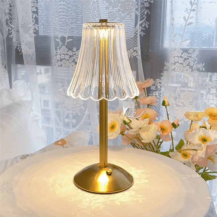 Lampa stołowa LED w stylu retro, ładowana przez USB – BrillianceGlow