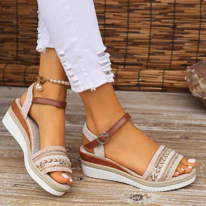 Kobiece Sandaly Wedge w Stylu Boho
