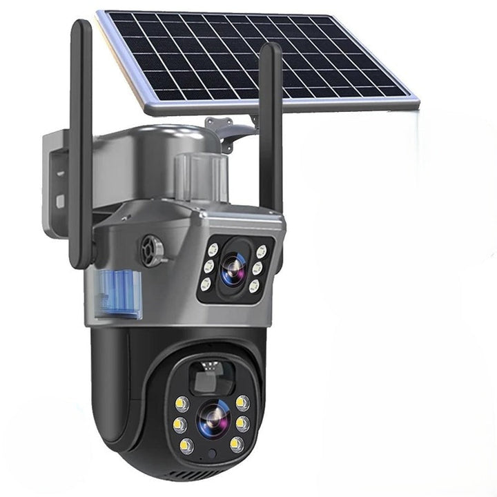 Kamera monitoringu zasilana energią słoneczną z podwójnym obiektywem | 10-krotny zoom, 360° PTZ | 12 000 mAh, IP66