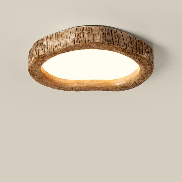 Rustykalna lampa sufitowa LED w drewnianym stylu - Auralog