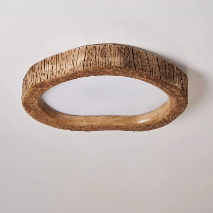 Rustykalna lampa sufitowa LED w drewnianym stylu - Auralog