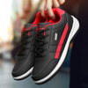 Eleganckie skórzane sneakersy męskie ze sznurowaniem z przodu i bocznym panelem