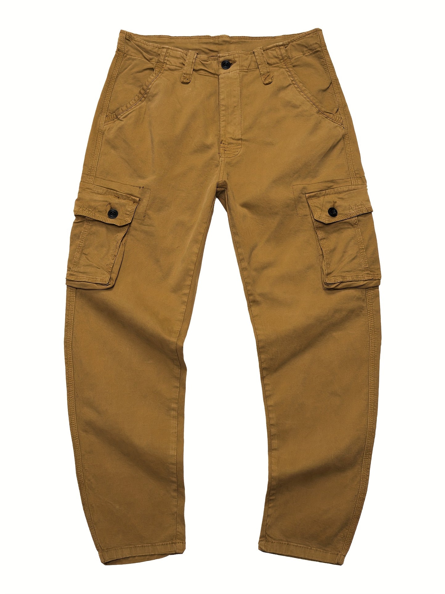 Spodnie męskie cargo z długą linią kieszeniami cargo i klasycznym zapięciem
