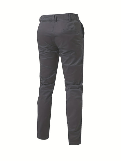 Spodnie męskie na co dzień ze zwężanymi nogawkami klasycznym zapięciem i wsuwanymi kieszeniami