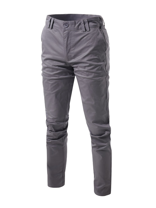 Spodnie męskie na co dzień ze zwężanymi nogawkami klasycznym zapięciem i wsuwanymi kieszeniami