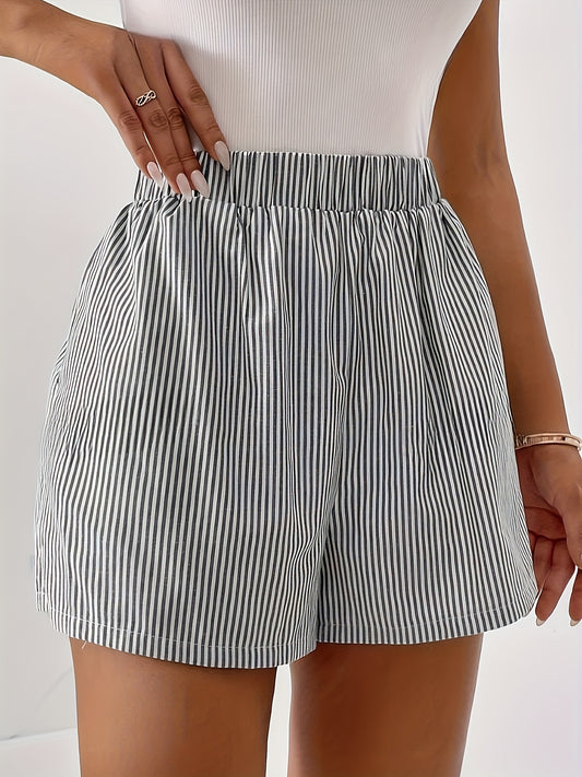 Szorty damskie z elastycznym pasem i prostym wykończeniem dołu