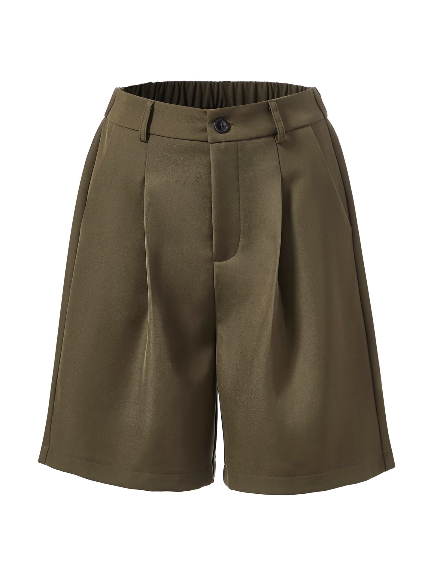 Szorty damskie z zakładkami i elastycznym tyłem pasa