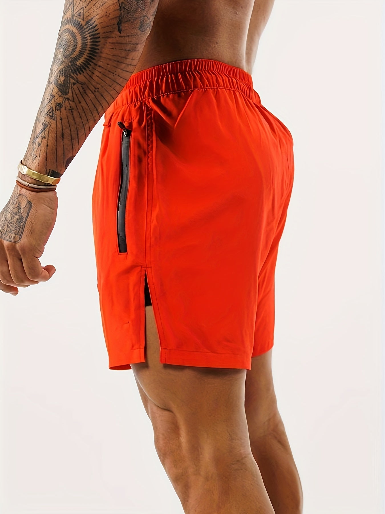 Szorty męskie z elastycznym pasem i bocznym rozcięciem