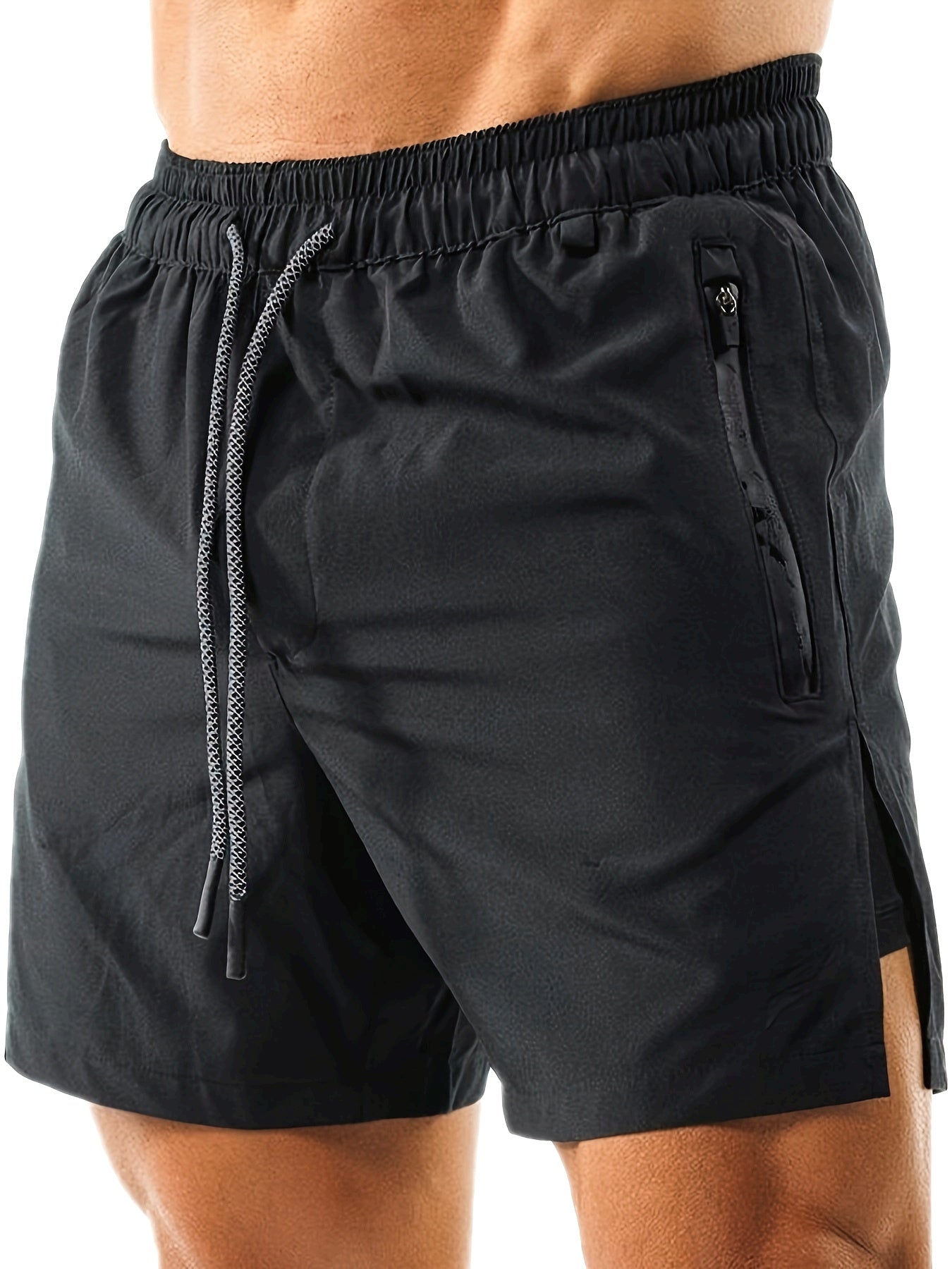 Szorty męskie z elastycznym pasem i bocznym rozcięciem