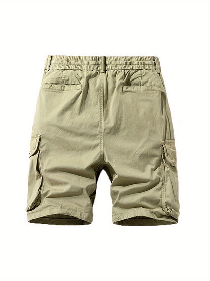Szorty męskie z elastycznym pasem i kieszeniami bocznymi z klapką
