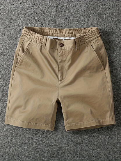 Szorty męskie z elastycznym pasem i zapięciem na guzik